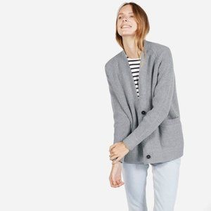 Everlane Chunky Knit Wool Cardigan Sweater Gray Women's Size S Small
